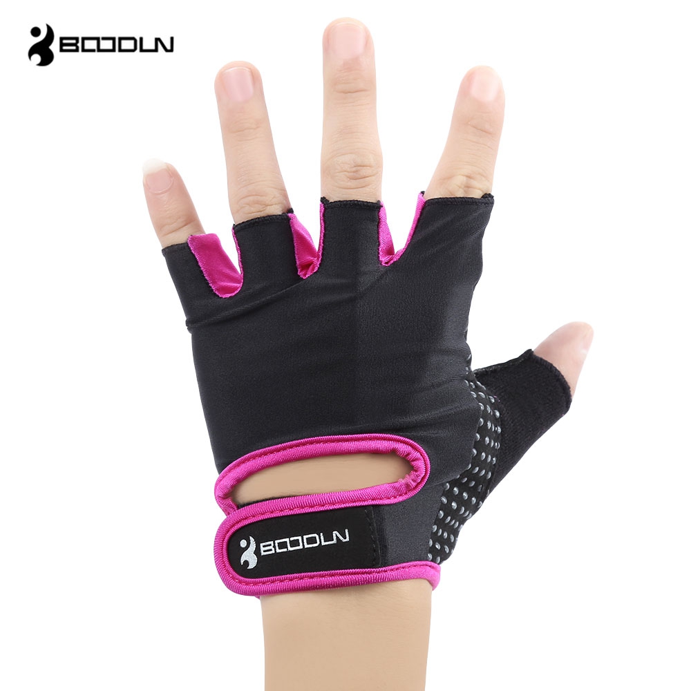 20160906091622_85797.jpg BOODUN Pair of Half Finger Glove for Gym Sport Exercise Fitness Training Weight Lifting (PURPLE L) - Image 1