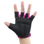 BOODUN Pair of Half Finger Glove for Gym Sport Exercise Fitness Training Weight Lifting (PURPLE L) - Image 2