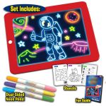 3D Magic Drawing Pad LED Writing Tablet Board For Plastic Creative Art Magic Board Pad With Pen Brush Children Clipboard Gift Set - Red - Image 2